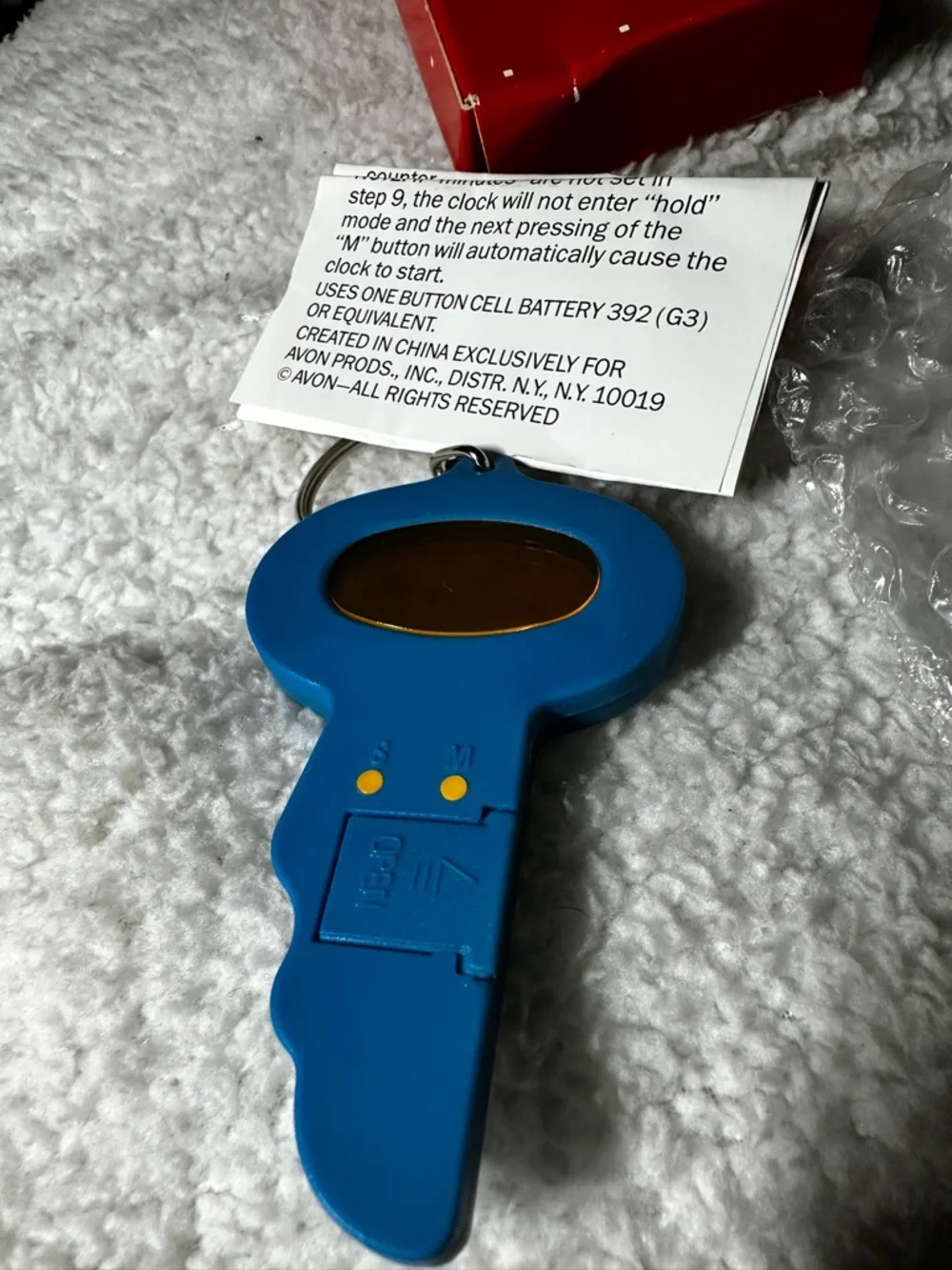 Avon Blue Key-Shaped LED Key Light with Keyring-batteries not included